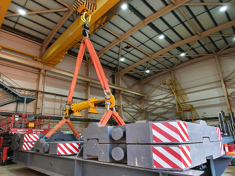 Load cell testing an overhead crane.